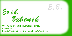 erik bubenik business card